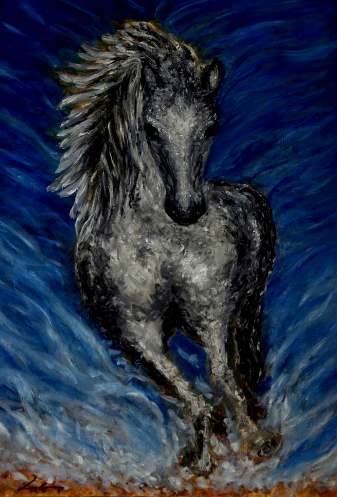 Silver Lusitano Horse.